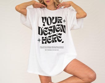 Comfort Colors Mockup White Mockup C1717 White Mockup Oversized Tshirt Model Mockup White C1717 Mockup T-Shirt Mock