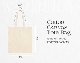Größentabelle aus Baumwolltaschen Trageanleitung Tote Pflegehinweise Einkaufstasche Sizing Printable POD Printful Size Tote
