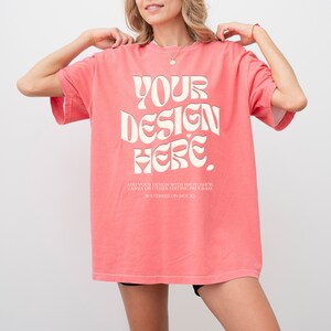 Comfort Colors Watermelon Mockup C1717 Watermelon Mockup Front Back Pink Mockup Oversized Tshirt Model Mockup Watermelon C1717 Mock up