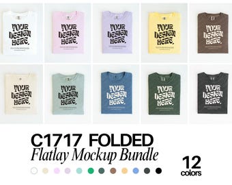 Comfort Colors 1717 Mockup Bundle Folded Flat lay Mockup Bundle Comfort Colors Folded Shirt Mock up Comfort Colors Tshirt Mockup C1717 Mock