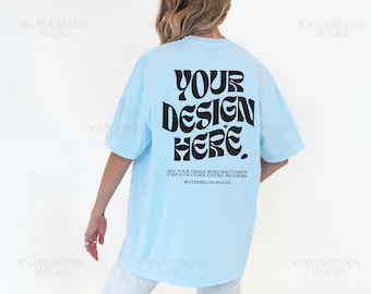 Comfort Colors Back Chambay Mockup C1717 Chambay Mock Up C1717 Back Mockup Back of Shirt Oversized Tshirt Model Mockup tshirt