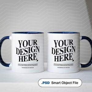 11oz Accent Mug Ceramic Mug Mockup PSD Mockup Mug Navy Blue Accent Mug Mockup Colored Mug Mockup Coffee Mug Mockup Accent Cup Mockup