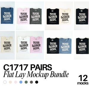 Comfort Colors 1717 Mockup Bundle Folded Flat lay Mockup Bundle Comfort Colors Folded Shirt Mock up Comfort Colors Tshirt Mockup C1717 Mock