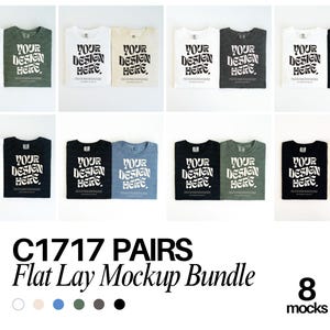 Comfort Colors 1717 Mockup Bundle Folded Flat lay Mockup Bundle Comfort Colors Folded Shirt Mock up Comfort Colors Tshirt Mockup C1717 Mock