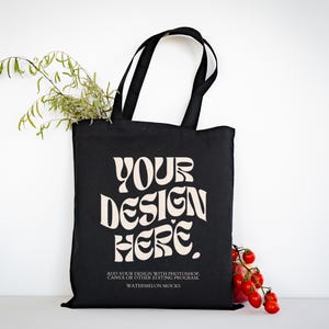 Canvas Tote Bag Mockup Cotton Tote Bag Shopping Bag Mockup Shopping Tote Mock Up Black Shopping Bag Mockups Print On Demand Digital JPG