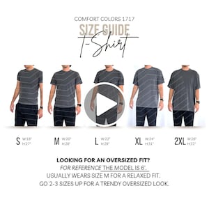 Comfort Colors C1717 Größentabelle Herren Video Größentabelle Shirt Mockup Unisex Männer Größentabelle Männergrößenvergleich