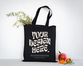 Canvas Tote Bag Mockup Cotton Tote Bag Shopping Bag Mockup Shopping Tote Mock Up Black Shopping Bag Mockups Print On Demand Digital JPG