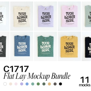 Comfort Colors 1717 Mockup Bundle Folded Flat lay Mockup Bundle Comfort Colors Folded Shirt Mock up Comfort Colors Tshirt Mockup C1717 Mock