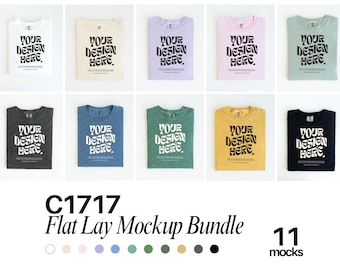 Comfort Colors 1717 Mockup Bundle Folded Flat lay Mockup Bundle Comfort Colors Folded Shirt Mock up Comfort Colors Tshirt Mockup C1717 Mock