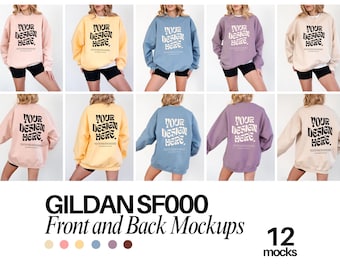 Gildan SF000 Mockup Bundle Gildan Model Mockup Back Mockup Bundle Paragon Sweatshirt Mockup Gildan SF000 Cocoa Crewneck SF000 Gildan Bundle