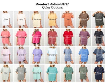 Tabella colori Comfort Colors C1717 PNG Download digitale Mockup Tavolozza colori Comfort Colors Cozie Print Mockup Tabella colori digitale POD
