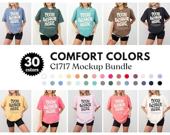 Comfort Colors Mockup Bundle C1717 Mockup Bundle Pepper C1717 Ivory Black Mockup Oversized Mockup CC Model Mockup Moss Mockup Blossom Yam