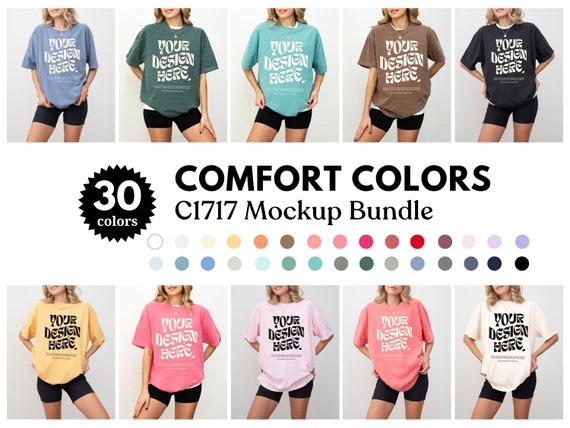 Comfort Colors Mockup Bundle C1717 Mockup Bundle Pepper C1717 Ivory Black Mockup Oversized Mockup CC Model Mockup Moss Mockup Blossom Yam