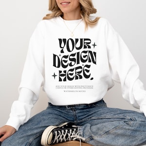 Comfort Colors 1566 White Mockup Comfort Colors White Sweatshirt Mockup White Mockup Comfort Colors White Sweatshirt Mock up Oversized Mock