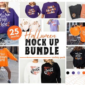 Gildan Mockup Bundle Halloween Bundle T-Shirt Mockup Halloween Aesthetic Halloween Mockup Comfort Colors Mock Fall Mockup Spooky Mockups