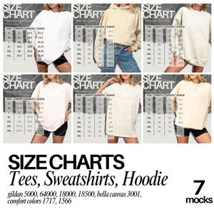 Größentabelle Gildan CC1717 Mockup Tshirt Sizing Guide in Zoll Unisex Größentabelle Unisex Sizing Model Mock up Unisex T-Shirt Size Chart Bundle
