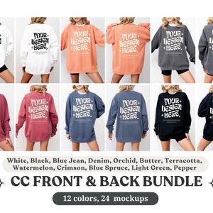Front Back Comfort Colors 1566 Mockup Bundle Front and Back Sweatshirt Mockup Bundle Comfort Colors Sweatshirt Mockup CC1566 Mock Oversized