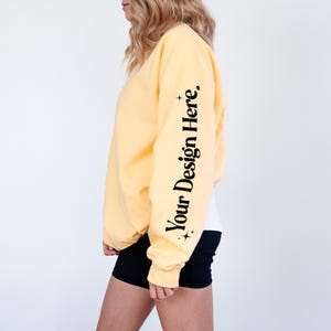 Sleeve Mockup Gildan SF000 Yellow Haze Mockup Sweatshirt Pregnancy Mockup Yellow Haze Sweatshirt Mockup SF000 Sleeve Gildan Crewneck Butter