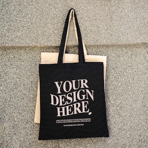 Canvas Tote Bag Mockup Cotton Tote Bag Shopping Bag Mockup Shopping Tote Mock Up Black Shopping Bag Mockups Print On Demand Digital JPG