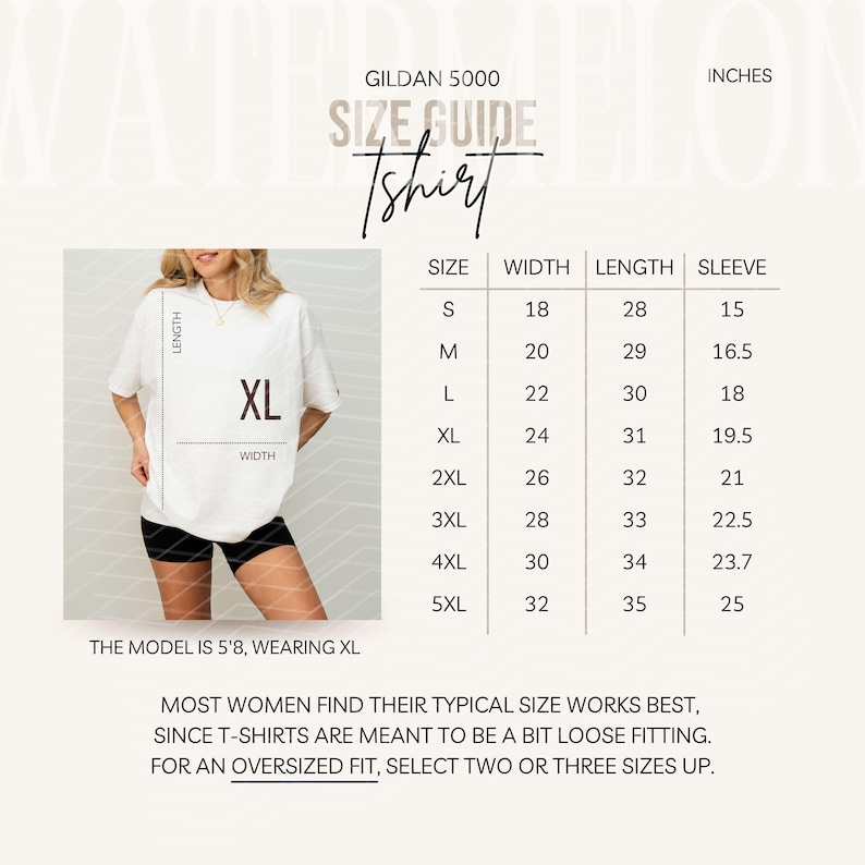 Size Chart Gildan CC1717 Mockup Tshirt Sizing Guide in Inches Unisex Size Chart Unisex Sizing Model Mock up Unisex Tee Size Chart Bundle image 8