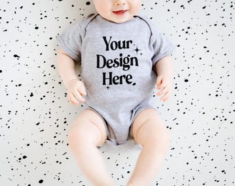 Rabbit Skins 4400 Baby Bodysuit  Mockup Kids Couple Mockup 4400 Heather Mockup Toddler Shirt Mockup Aesthetic Baby SVG Mockup