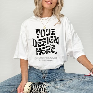 Comfort Colors Mockup White Mockup C1717 White Mockup Oversized Tshirt Model Mockup White C1717 Mockup T-Shirt Mock
