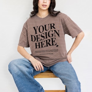 Comfort Colors Mockup Espresso Mockup C1717 Espresso Mockup Oversized Tshirt Model Mockup Espresso C1717 Mockup T-Shirt Mock KZ1