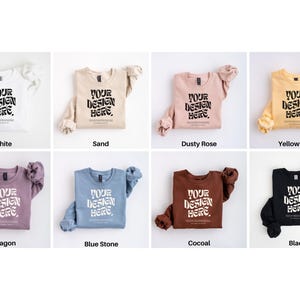 Folded Gildan SF000 Mockup Bundle Gildan Folded Flat lay Mockup Bundle Black Folded Sweatshirt Mockup White Gildan SF000 Flatlay Crewneck image 3