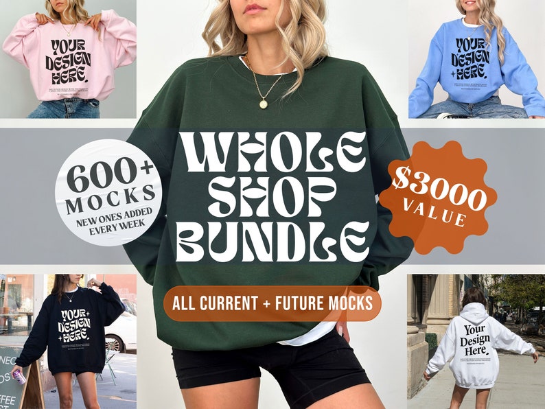 Whole Shop Mockup Bundle Entire Shop Bundle Full Access Future Shop Pass Bella Canvas Bundle Gildan Bundle Comfort Colors Bundle Male Bundle image 1