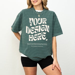 Comfort Colors Mockup Blue Spruce Mockup C1717 Blue Spruce Mockup Oversized Tshirt Model Mockup Blue Spruce C1717 Mockup T-Shirt Mock