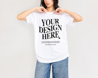 Comfort Colors Mockup White Mockup C1717 White Mockup Oversized Tshirt Model Mockup White C1717 Mockup T-Shirt Mock KZ1