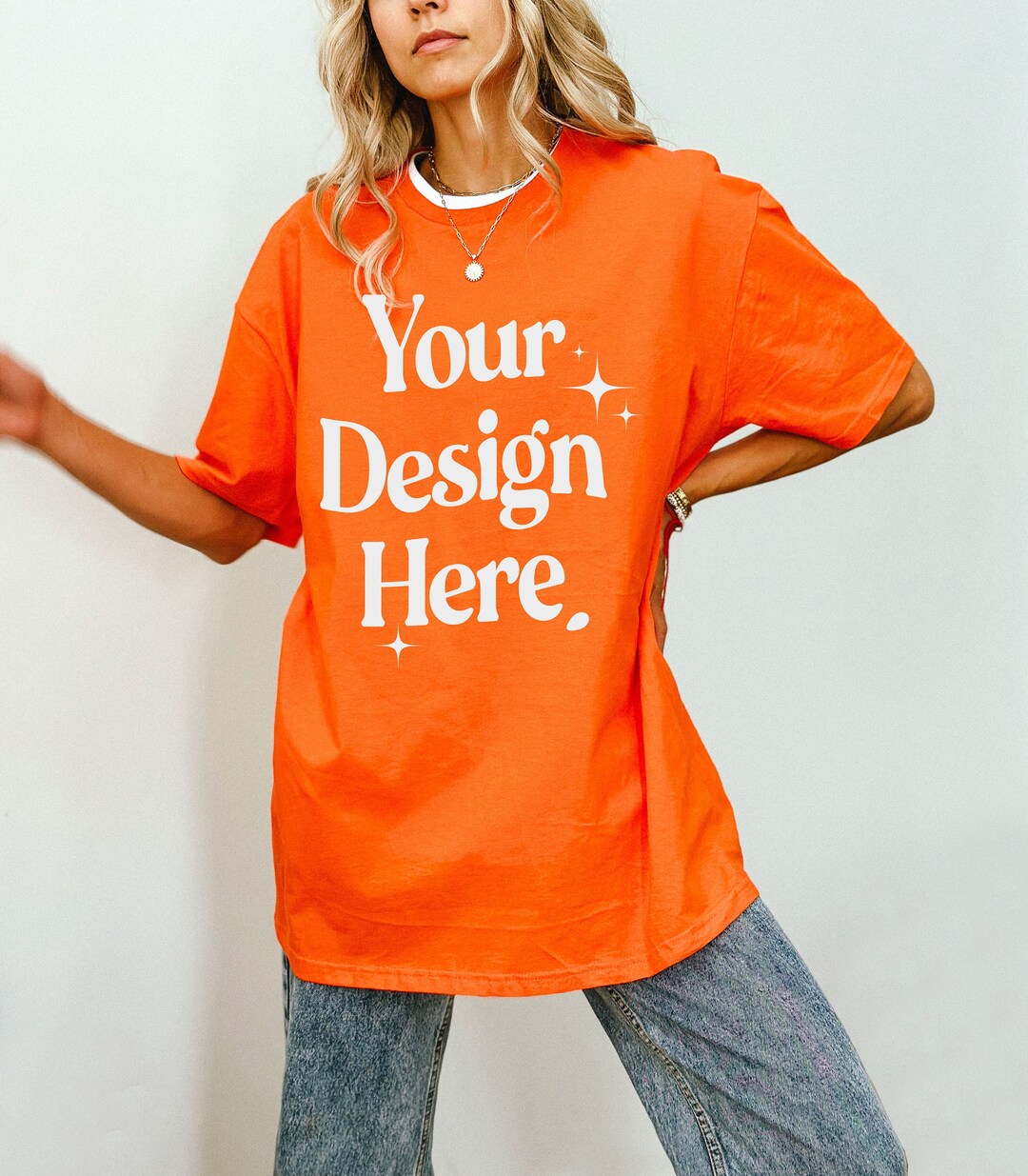 Bella Canvas 3001 Tshirt Mockup Bella Canvas Shirt 3001 Mock Orange