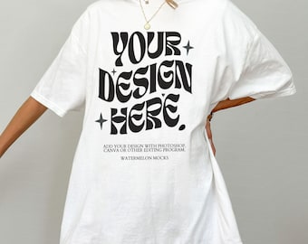 Comfort Colors White Mockup C1717 White Tshirt Mockup Oversized Tshirt Model Mockup Gildan 5000 White Mockup 3001 White t-Shirt GIldan 64000