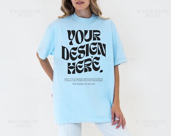 Comfort Colors Mockup Chambay Mockup C1717 Chambay Mockup Oversized Tshirt Model Mockup Heather Peach C1717 Mockup T-Shirt Mock