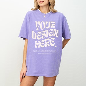 Comfort Colors Mockup Violet Mockup C1717 Violet Mockup Oversized Tshirt Model Mockup Violet C1717 Mockup T-Shirt Mock