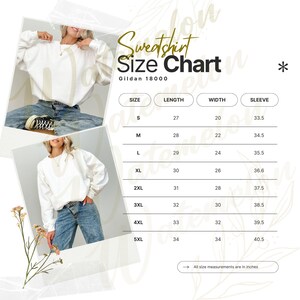 Size Chart Gildan CC1717 Mockup Tshirt Sizing Guide in Inches Unisex Size Chart Unisex Sizing Model Mock up Unisex Tee Size Chart Bundle image 6