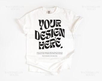 Comfort Colors 1717 White Mockup White C1717 Shirt Flat Lay Mockup Folded Tshirt Mockup Comfort Colors Mockup Flatlay Mock