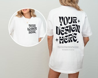 Bella Canvas 3001 Front and Back Mockup TShirt White Front Back Mockup Bella Canvas 3001 Shirt White Mockup Oversized Mockup