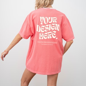 Back Watermelon Comfort Colors Watermelon Mockup C1717 Watermelon Mockup Back Pink Mockup Print on Back Oversized Tshirt Model Mockup