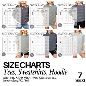 Größentabelle Gildan CC1717 Mockup Tshirt Sizing Guide in Zoll Unisex Größentabelle Unisex Sizing Model Mock up Unisex T-Shirt Size Chart Bundle