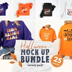 Gildan Mockup Bundle Halloween Bundle T-Shirt Mockup Halloween Aesthetic Halloween Mockup Comfort Colors Mock Fall Mockup Spooky Mockups