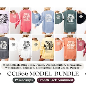 Front Back Comfort Colors 1566 Mockup Bundle Front and Back Sweatshirt Mockup Bundle Comfort Colors Sweatshirt Mockup CC1566 Mock Oversized