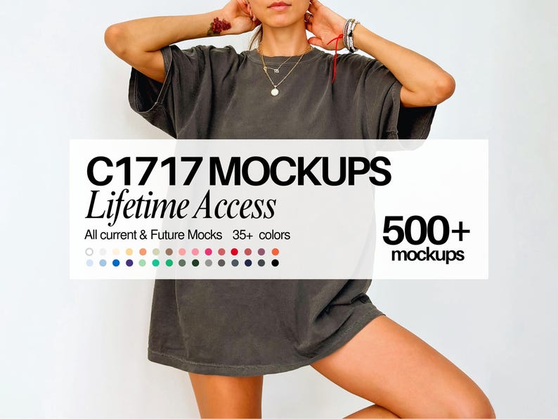 С1717 Mockup Bundle Comfort Colors C1717 Pepper Shirt CC Mockup C1717 Mockup Whole Shop Mockup Bundle Model Mockup Lifetime Access Bundle image 1