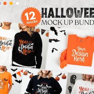Gildan Mockup Bundle Halloween Bundle T-Shirt Mockup Halloween Aesthetic Halloween Mockup Comfort Colors Mock Fall Mockup Spooky Mockups