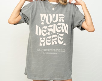Comfort Colors Mockup Grey Mockup C1717 Grey Mockup Oversized Tshirt Model Mockup Grey C1717 Mockup T-Shirt Mock