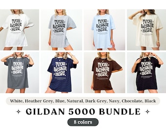 Gildan 5000 Mockup Gildan Mockup Gildan 5000 Shirt Mockup Bundle Paquete de maquetas de camisetas Modelo Mock up Bundle Maquetas estéticas Gildan Mock up