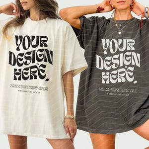 Couple Comfort Colors C1717 Pepper and Ivory Shirt Gildan 5000 Couple Mockup C1717 Mockup Bach Model Mockup Shirt Bachelorette g500 Mockup image 1