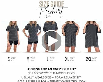 Comfort Colors C1717 Video Size Guide Printable Sizechart Video Size Guide Mockup Shirt Mock up Unisex Size Chart POD Size Comparison Chart