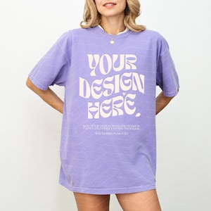 Comfort Colors Mockup Violet Mockup C1717 Violet Mockup Oversized Tshirt Model Mockup Violet C1717 Mockup T-Shirt Mock