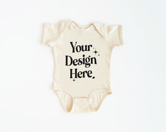 Rabbit Skins 4400 Baby Bodysuit Flat Lay Mockup Kids Couple Mockup 4400 Natural Mockup Toddler Shirt Mockup Aesthetic Baby SVG Mockup